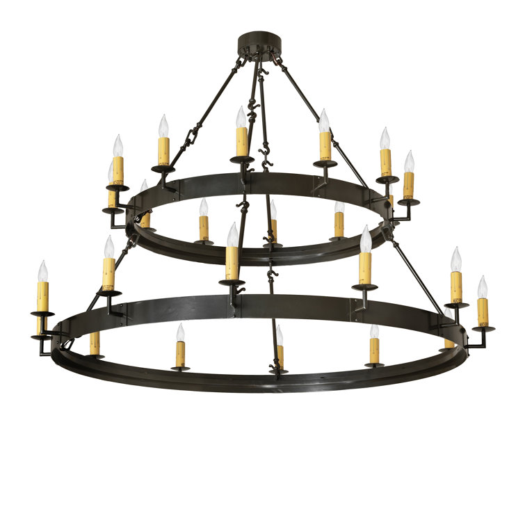 Suffolk Oil Rubbed Bronze 24-Light Wagon Wheel Chandelier