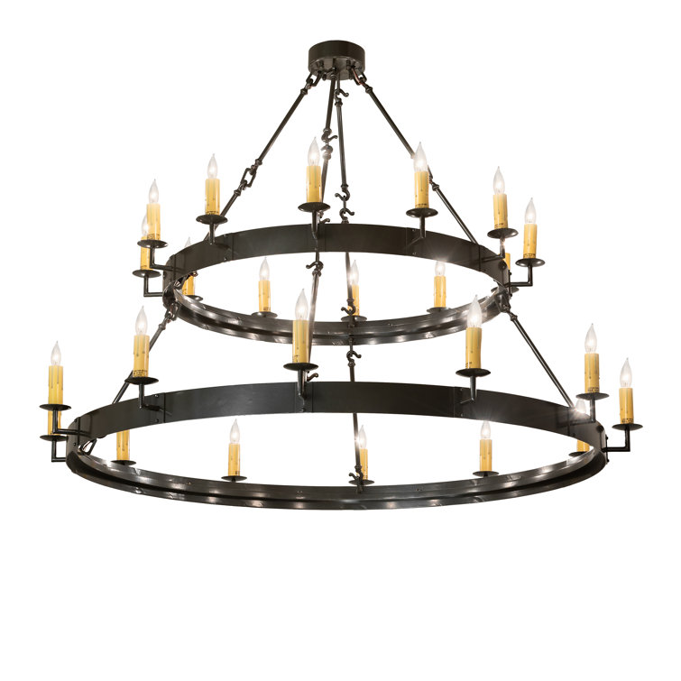 Suffolk Oil Rubbed Bronze 24-Light Wagon Wheel Chandelier