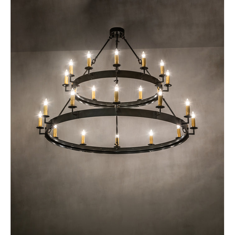 Suffolk Oil Rubbed Bronze 24-Light Wagon Wheel Chandelier