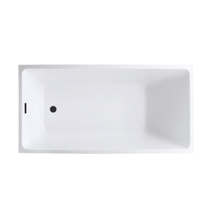 47" x 29" White Acrylic Freestanding Soaking Bathtub