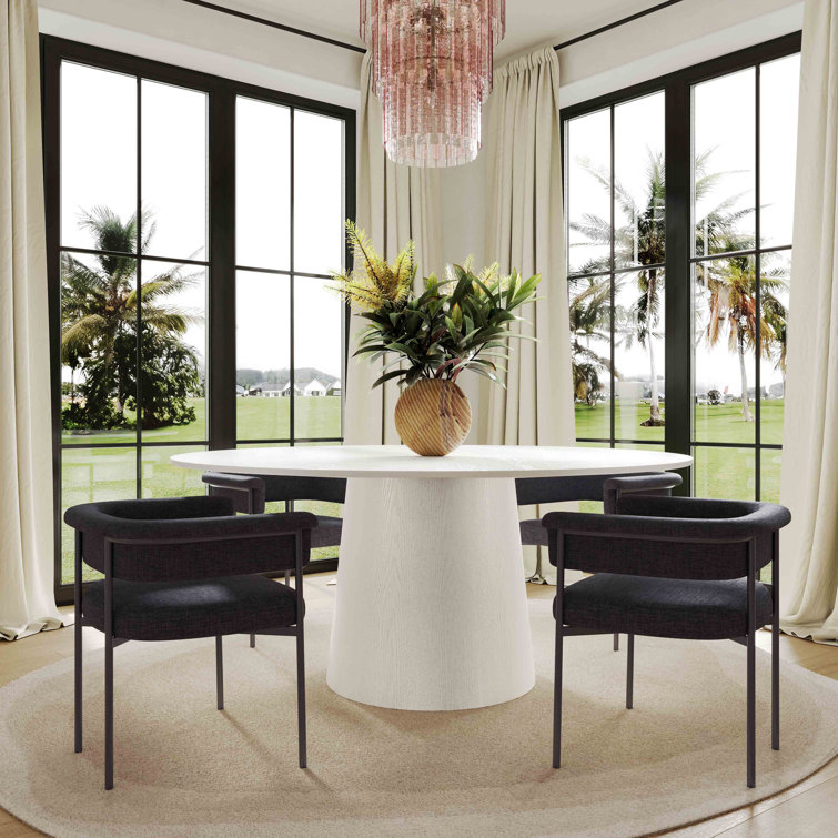 Black Upholstered Low Back Side Chair with Metal Legs