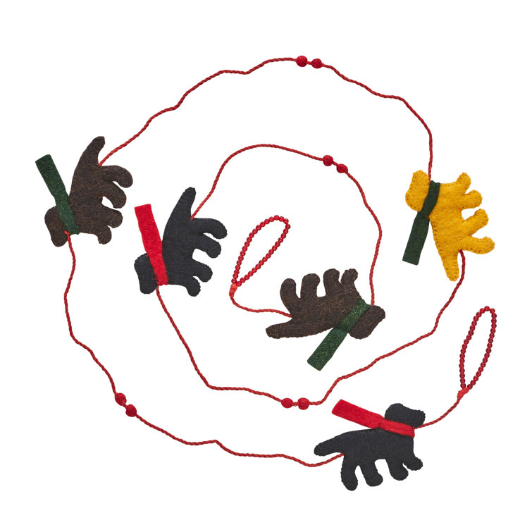 Handcrafted Wool Dog-Themed Christmas Decoration Set