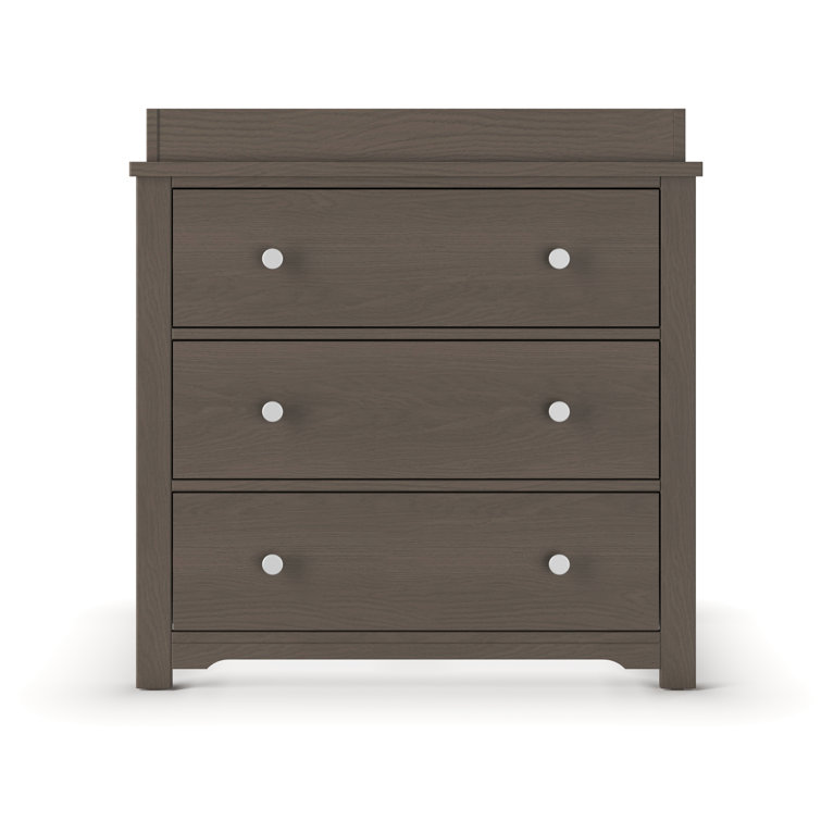 Harmony Dapper Gray 3-Drawer Nursery Dresser with Table Topper