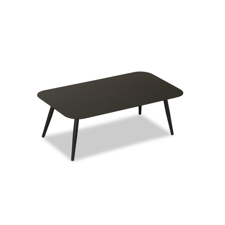 Delaine 46.5'' Black Metal Rectangular Coffee Table