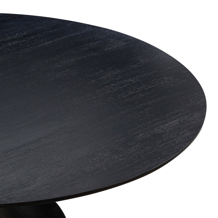 Black Acacia and Faux Plaster Round Dining Table