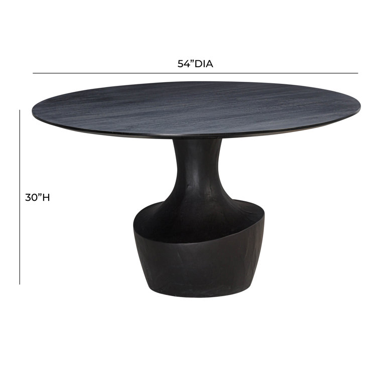 Black Acacia and Faux Plaster Round Dining Table