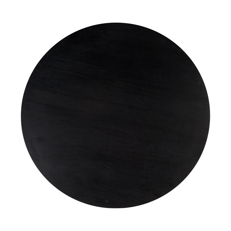 Black Acacia and Faux Plaster Round Dining Table