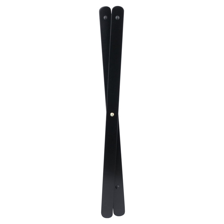 Black Wood Folding Luggage Rack with Shelf