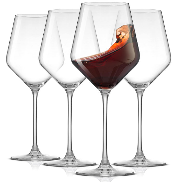 Layla 17 oz Clear Crystal Red Wine Glasses Set of 4