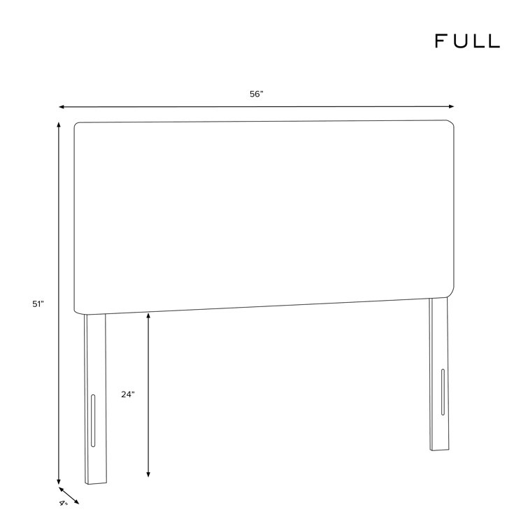 Full Classic Talc Linen Upholstered Panel Headboard