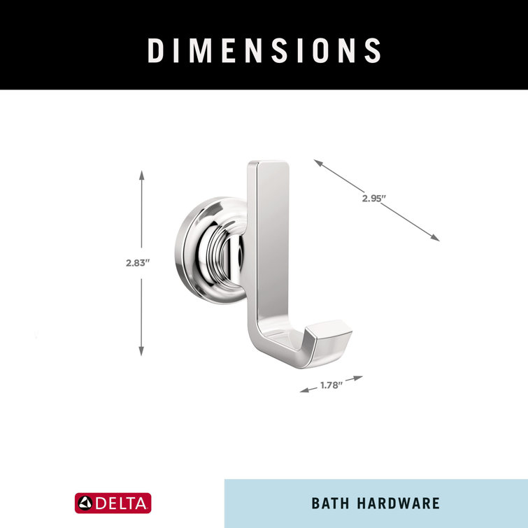 Tetra Polished Chrome Double Towel Hook
