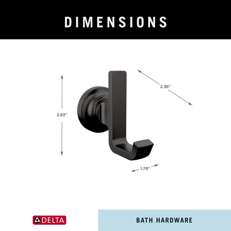Matte Black Stainless Steel Double Towel Hook