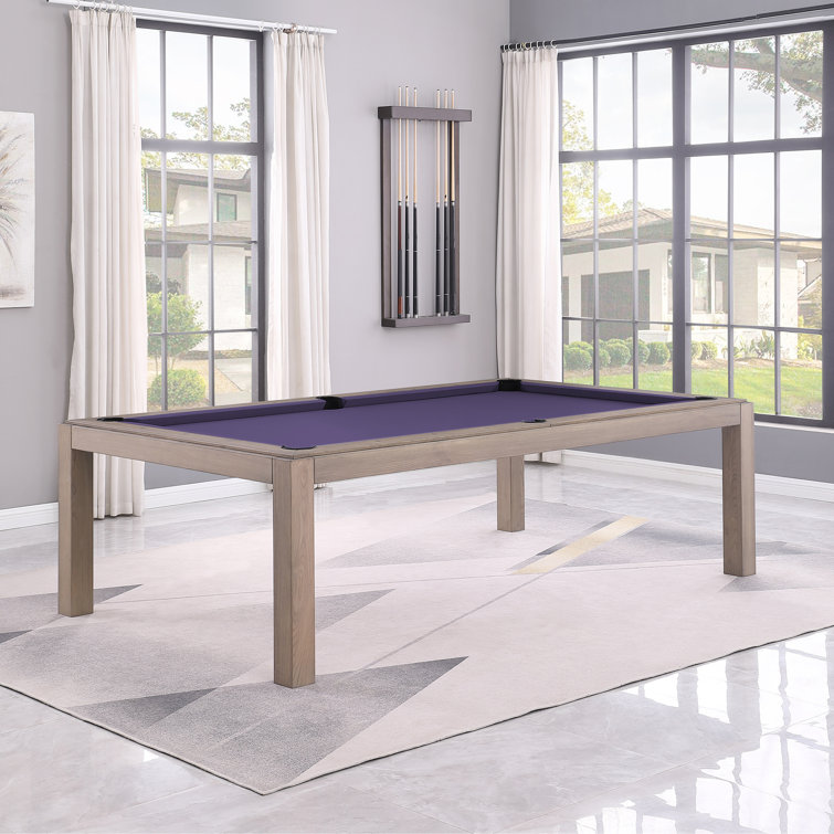 Olivia Graywash Ash 8ft Pool Table with Powder Blue Felt
