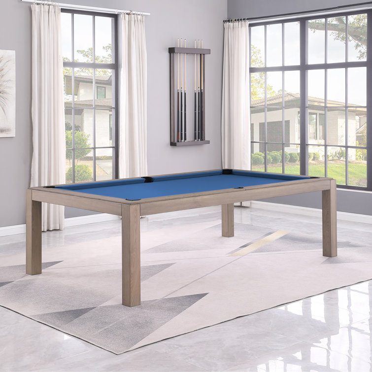 Olivia Graywash Ash 8ft Pool Table with Powder Blue Felt