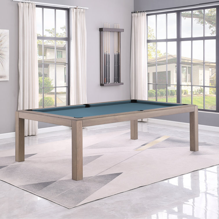 Olivia Graywash Ash 8ft Pool Table with Powder Blue Felt