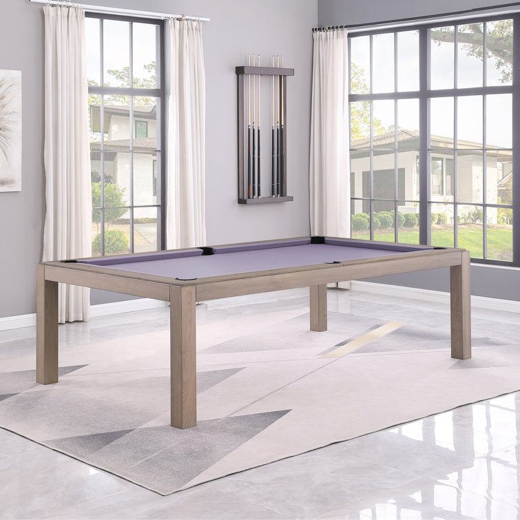 Olivia Graywash Ash 8ft Pool Table with Powder Blue Felt