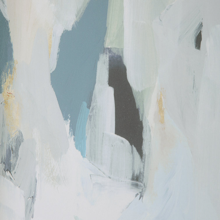 Seabreeze Abstract Blue and Gray Framed Canvas Set