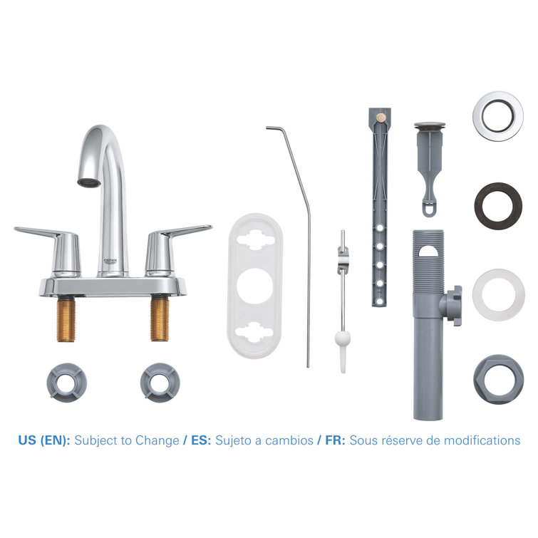 Veletto Starlight Chrome 2-Handle 4" Centerset Bathroom Faucet