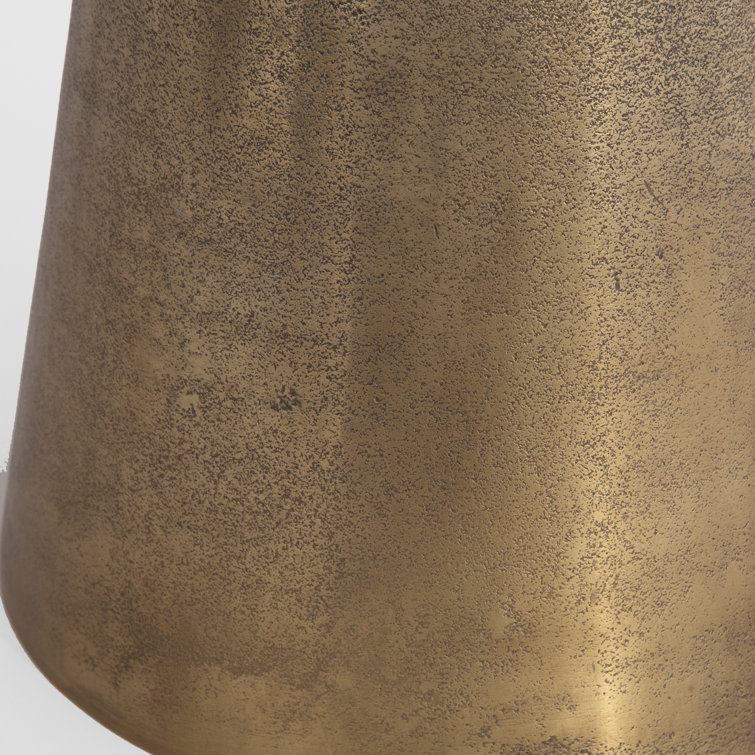 Antique Brass Aluminum Pedestal Accent Table