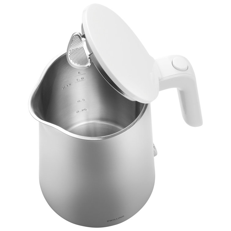 Silver 1-Liter Stainless Steel Electric Kettle with Cool Touch