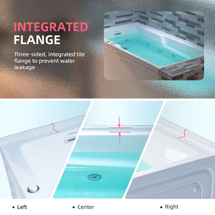 60'' White Freestanding Heated Acrylic Whirlpool Bathtub