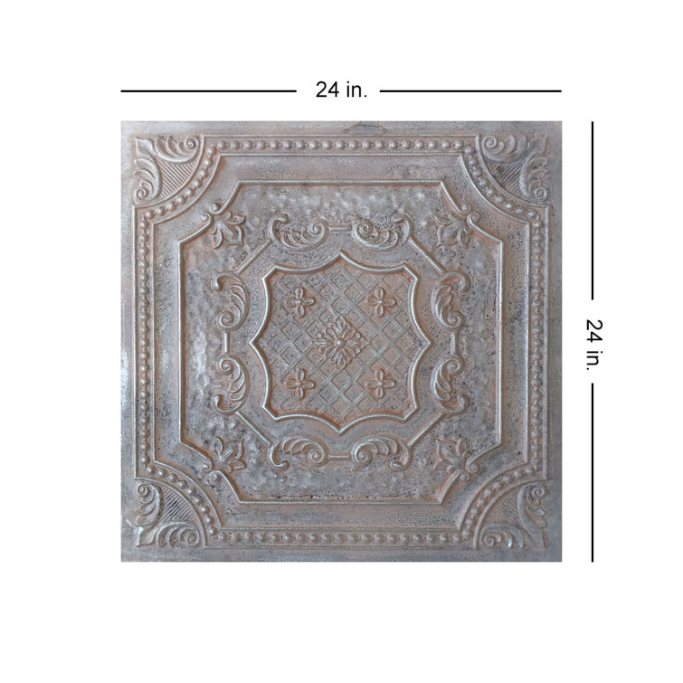 Elizabethan Weathered Iron 24" Square PVC Ceiling Tile