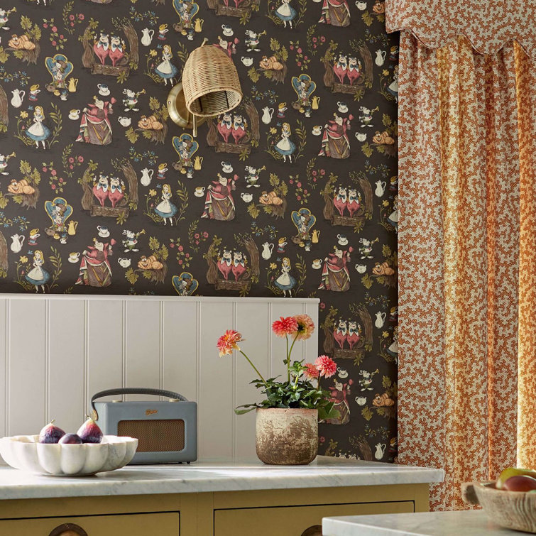 Alice in Wonderland Chocolate Non-Woven Wallpaper