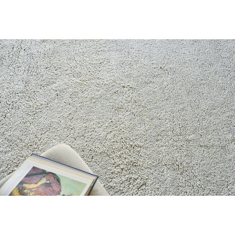 Silver Hand-Knotted Merino Wool Rectangular Area Rug 9' x 12'
