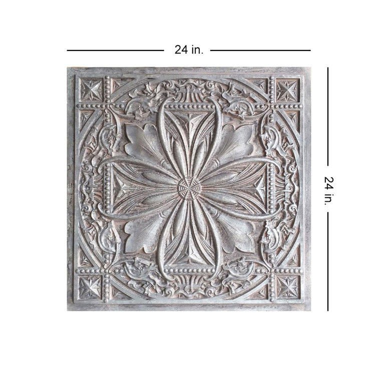 Milan 24'' x 24'' Antique Taupe Textured PVC Ceiling Tile