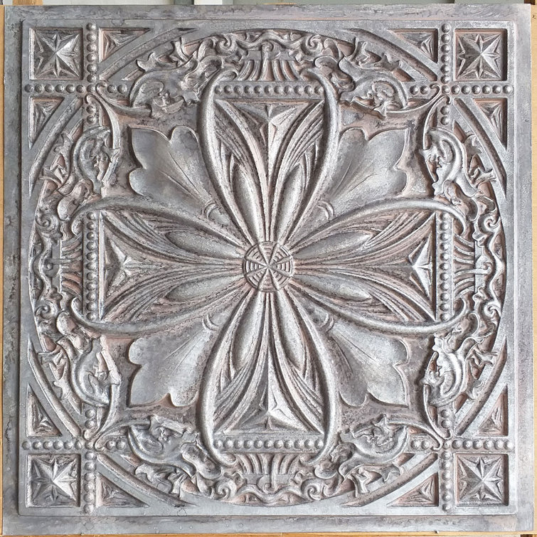 Milan 24'' x 24'' Antique Taupe Textured PVC Ceiling Tile