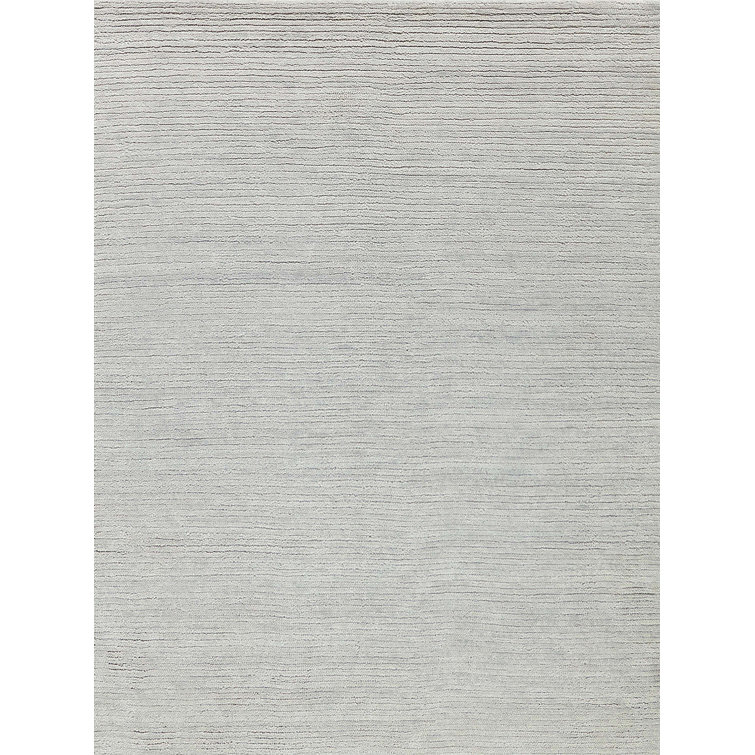 Handmade Silver Wool Rectangular Area Rug 12' x 15'