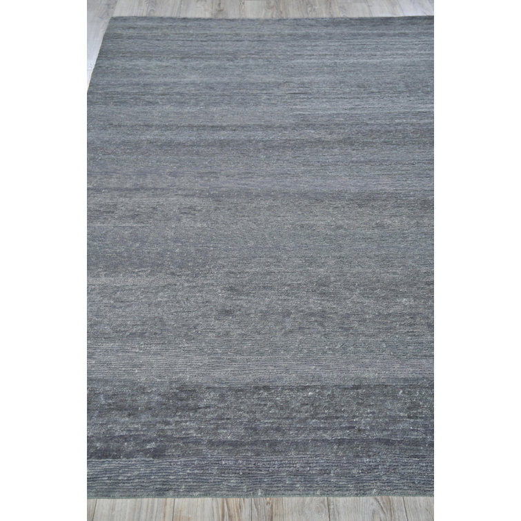 Gray Hand-Knotted Wool 10' x 14' Area Rug