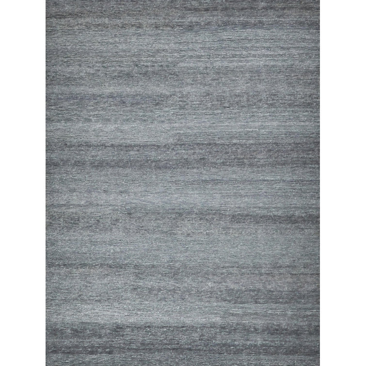 Gray Hand-Knotted Wool 10' x 14' Area Rug