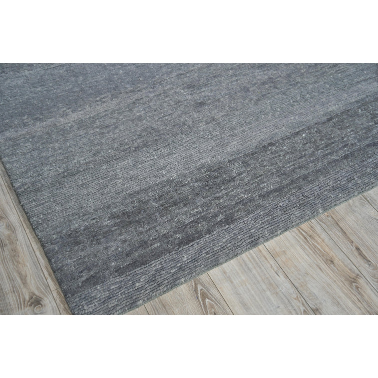 Gray Hand-Knotted Wool 10' x 14' Area Rug