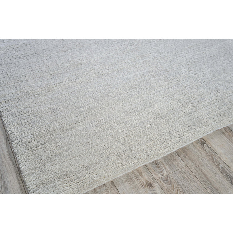 Handmade Silver Wool Rectangular 8' x 10' Area Rug