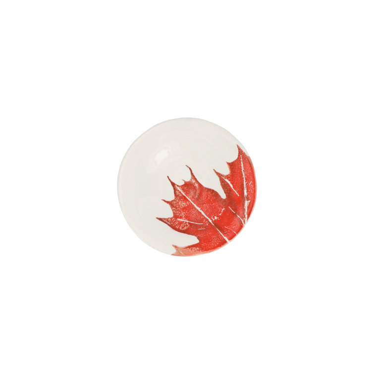Autumn Leaves Hand-Painted Ceramic Appetizer Plates Set