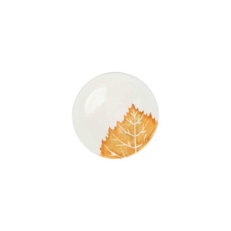 Autumn Leaves Hand-Painted Ceramic Appetizer Plates Set