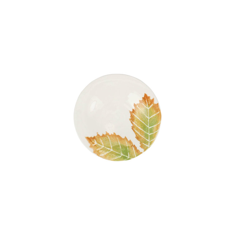 Autumn Leaves Hand-Painted Ceramic Appetizer Plates Set