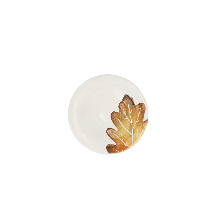 Autumn Leaves Hand-Painted Ceramic Appetizer Plates Set