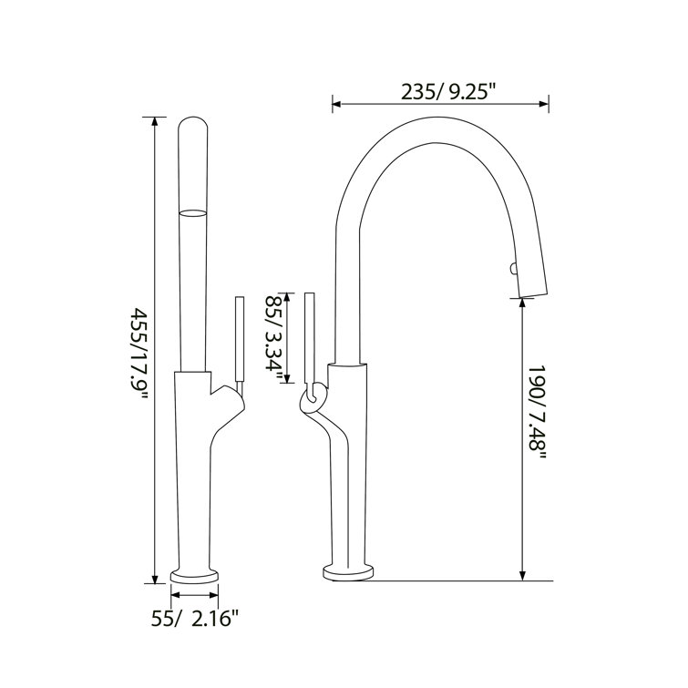 Matte Black Single Handle High Arc Kitchen Faucet with Pull-out Spray