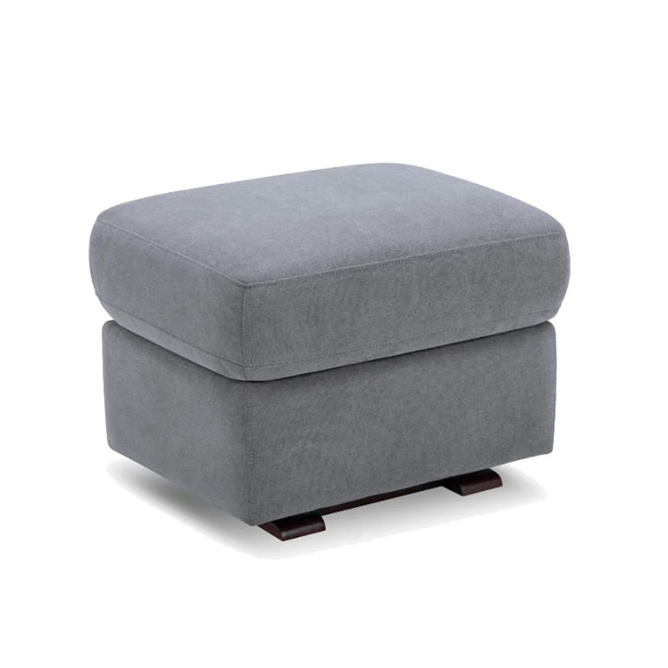 Gray Cotton Blend Gliding Ottoman Footstool