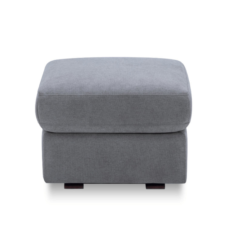 Gray Cotton Blend Gliding Ottoman Footstool