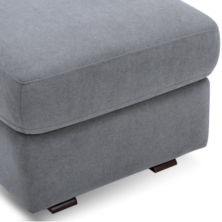 Gray Cotton Blend Gliding Ottoman Footstool