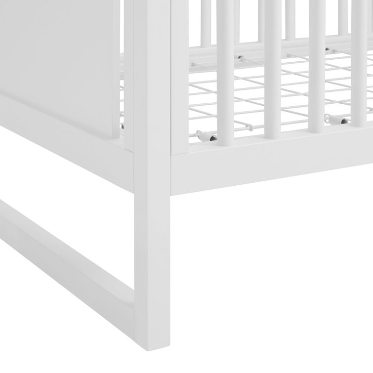 White Standard Convertible Crib with Adjustable Heights