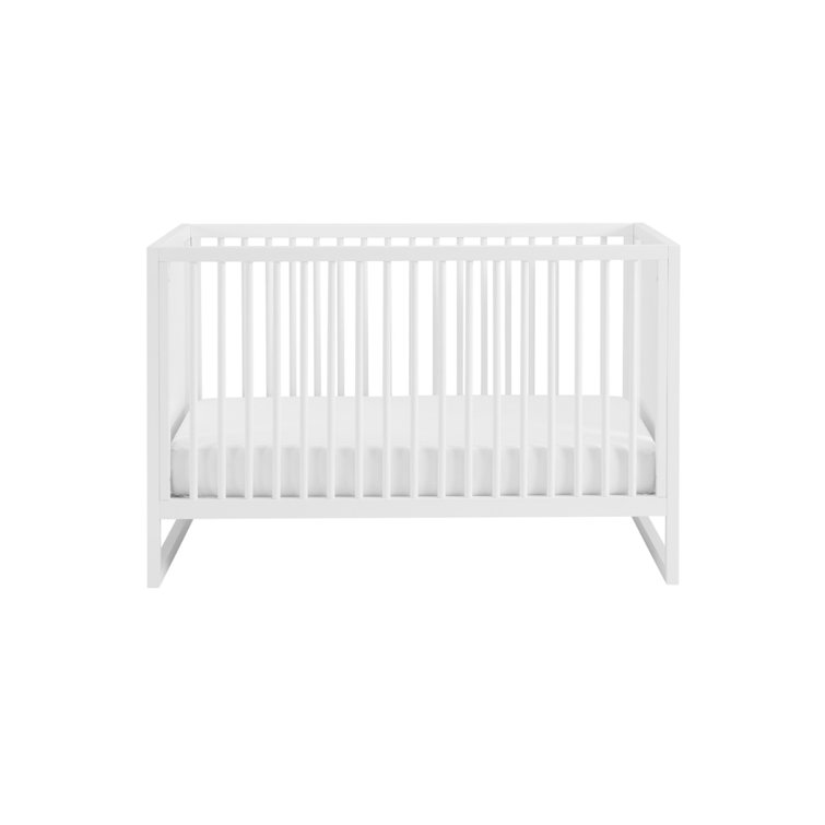 White Standard Convertible Crib with Adjustable Heights