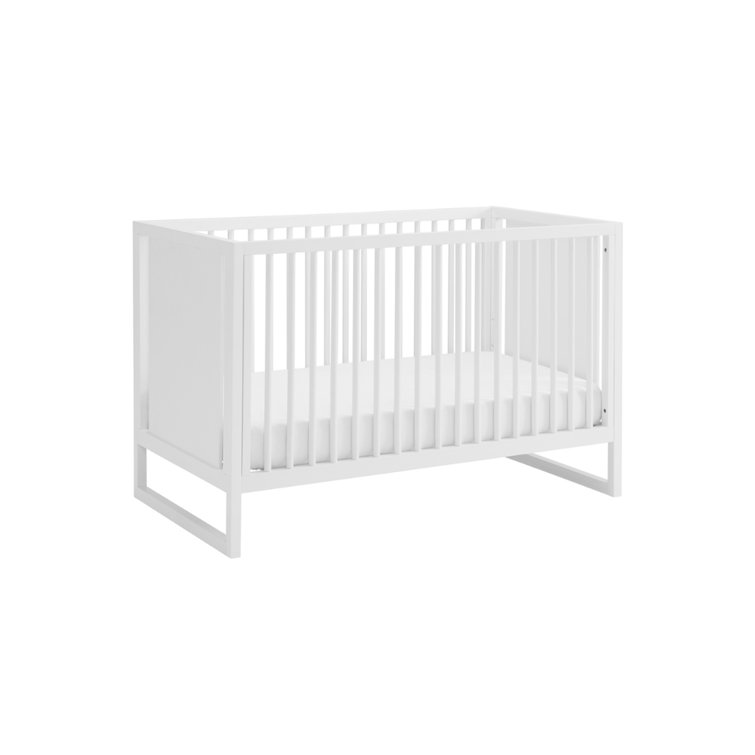 White Standard Convertible Crib with Adjustable Heights