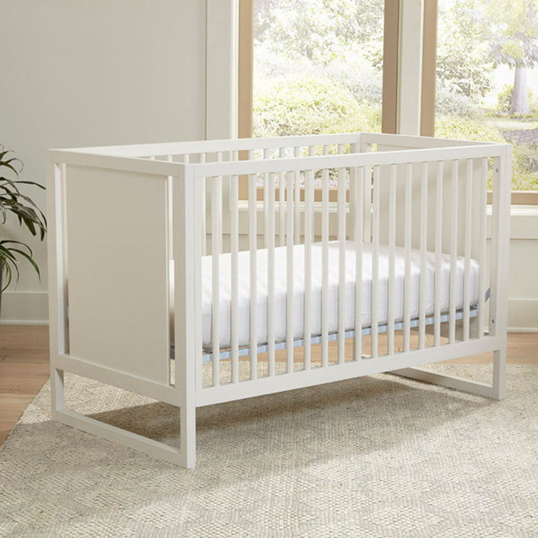 White Standard Convertible Crib with Adjustable Heights