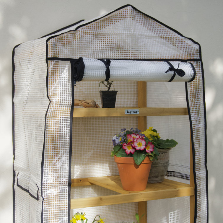 Forest-Friendly Compact Cedar Mini Greenhouse with PE Cover, 2'x5'