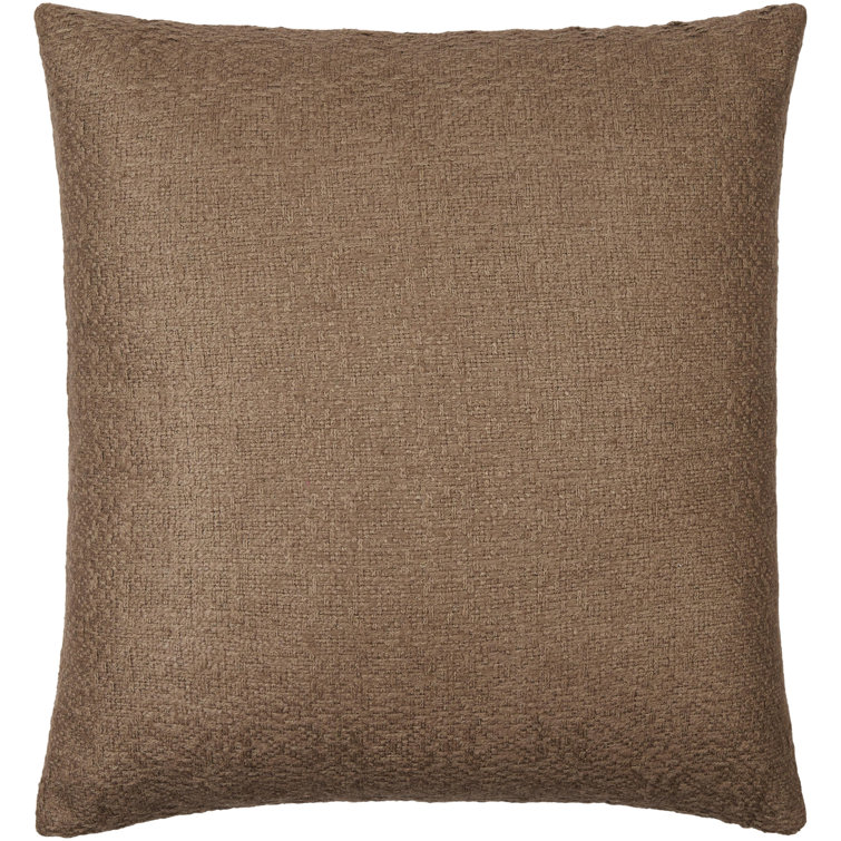 Alcona 22" Brown Polyester Square Throw Pillow Cover