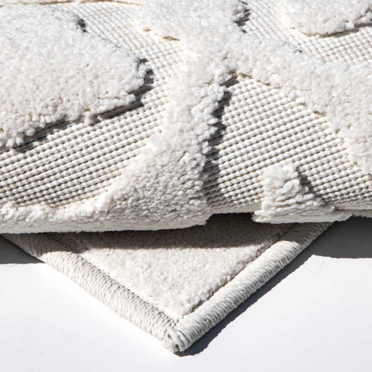 Natural Off-White Synthetic Tufted Rectangular Indoor/Outdoor Rug